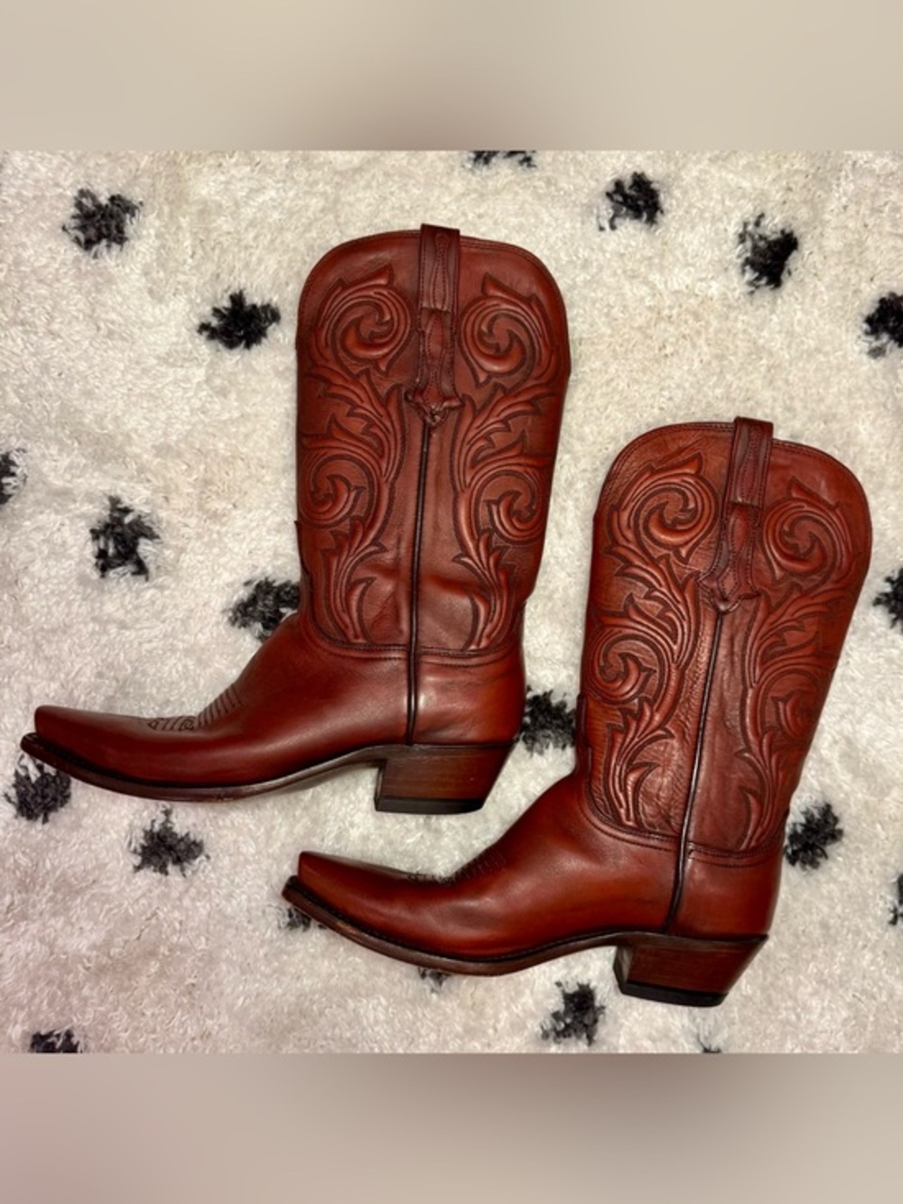 Lucchese Brown Leather Western Cowboy Boots women’s size 9B - Picture 7 of 11